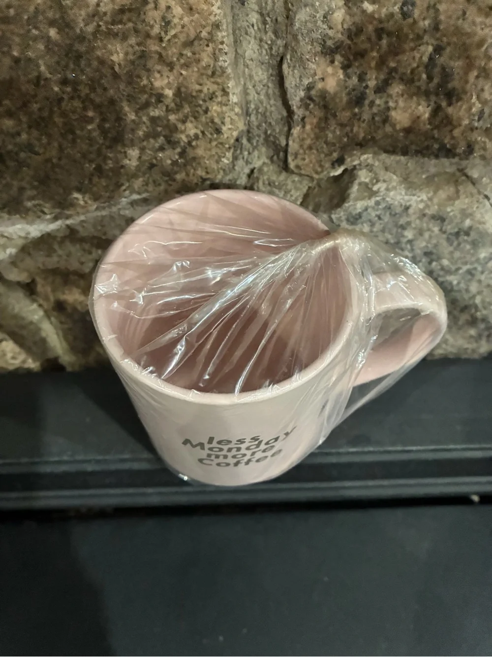 Pastel Fringe Studio Less Monday More Coffee Ceramic Coffee Mug Pink Brand New